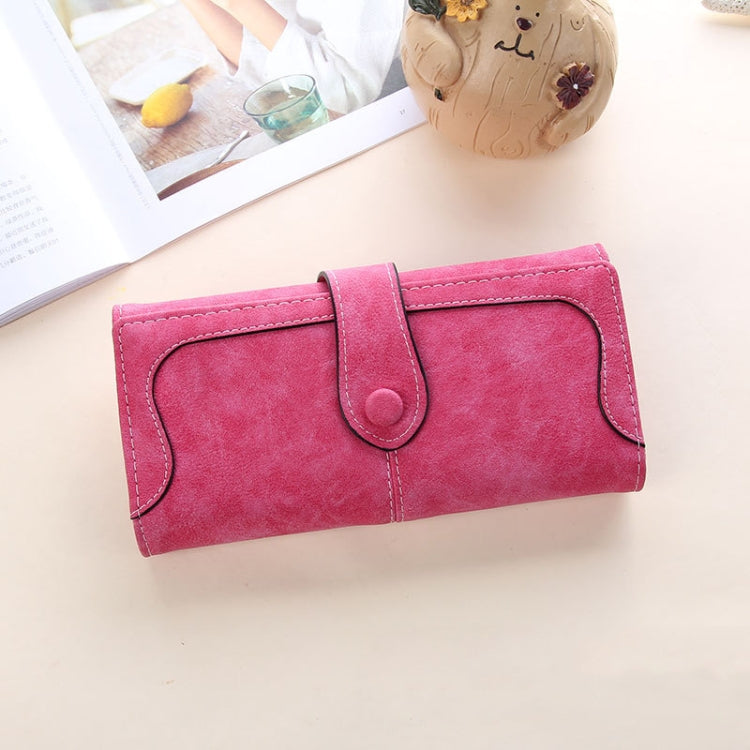 Women Long Wallet Vintage Frosted Splicing Leather Wallet