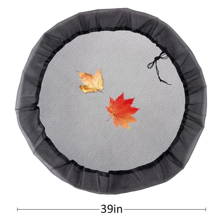95cm Bucket Insect Screen Cover Outdoor Garden Screen Protector Leaf Filter Cover - Black