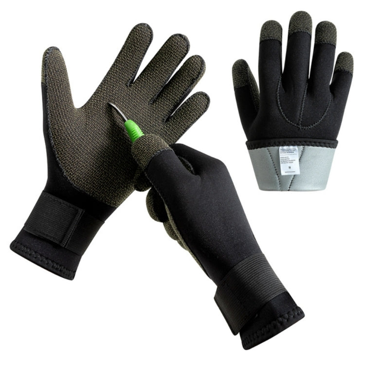 1pair 3mm Diving Gloves Swimming Fish Catching Non-slip Anti-stab Gloves For Adult, Size: