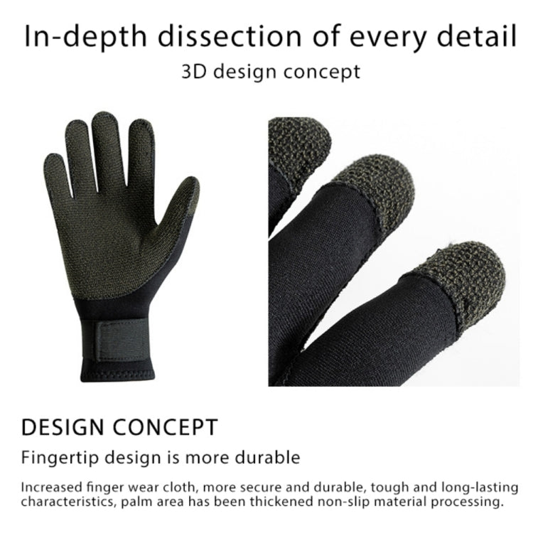 1pair 3mm Diving Gloves Swimming Fish Catching Non-slip Anti-stab Gloves For Adult, Size: