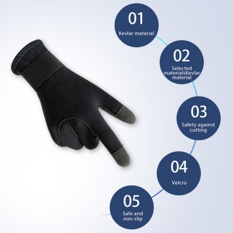 1pair 3mm Diving Gloves Swimming Fish Catching Non-slip Anti-stab Gloves For Adult, Size: