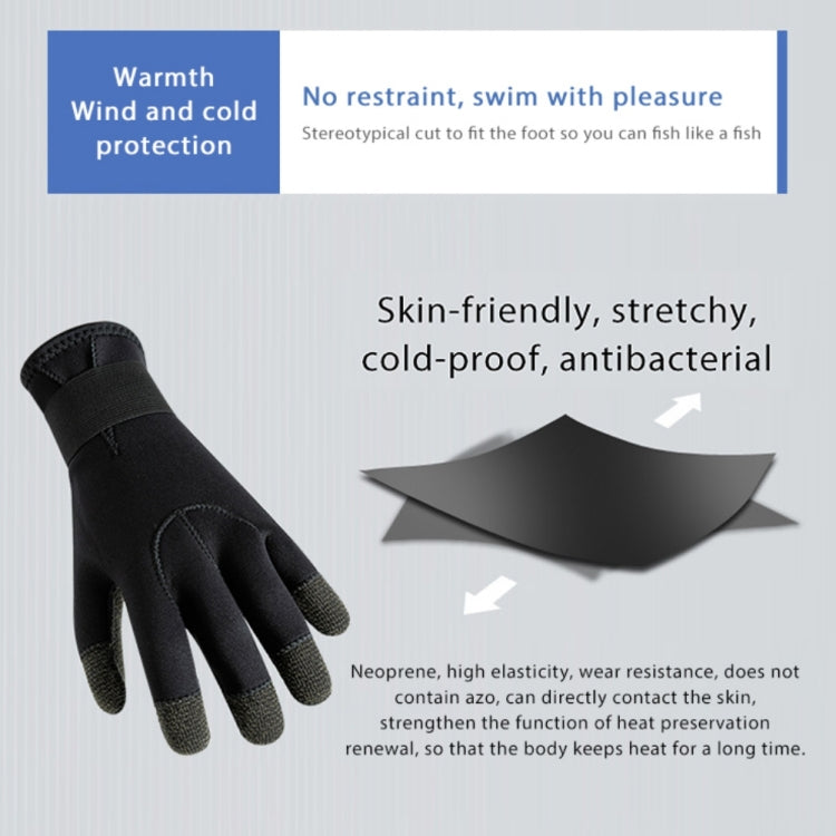 1pair 3mm Diving Gloves Swimming Fish Catching Non-slip Anti-stab Gloves For Adult, Size: