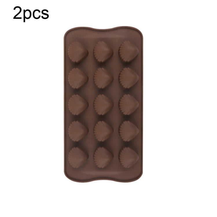 2pcs Silicone Chocolate Mold Jelly Christmas Candy Cake Mould, Style: Shell