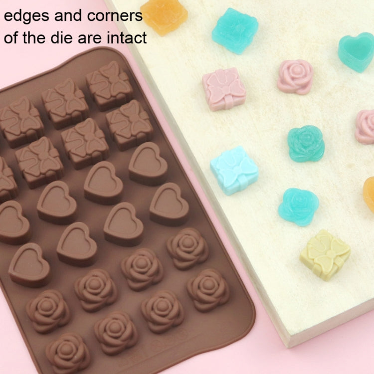 2pcs Silicone Chocolate Mold Jelly Christmas Candy Cake Mould, Style: Heart To Heart