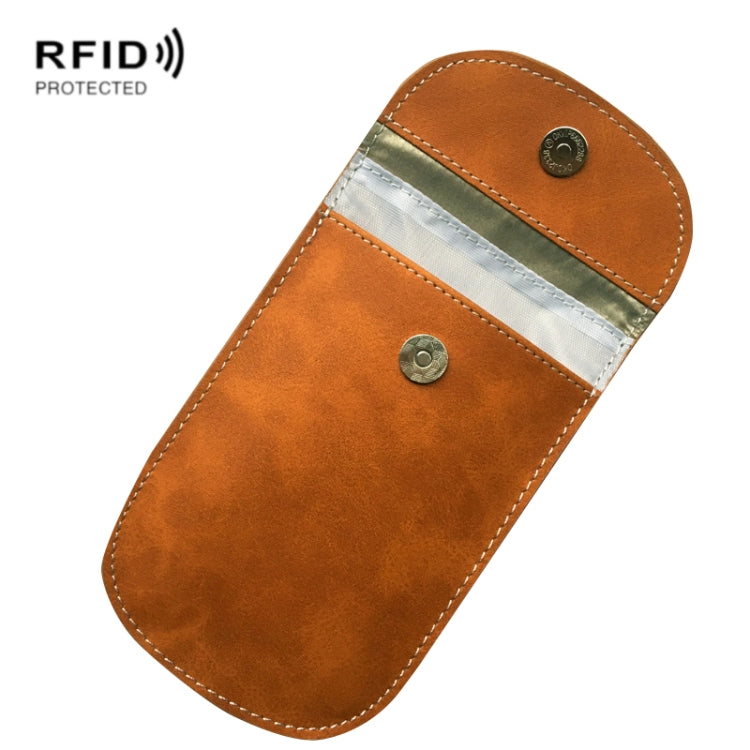 Anti-scanning Anti-GPS Positioning Cowhide RFID Car Shielding Key Case