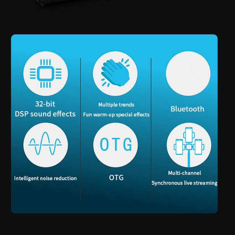 SX96 48V Bluetooth 5.0 Mixer Live Broadcast Sound Card With RGB Lights