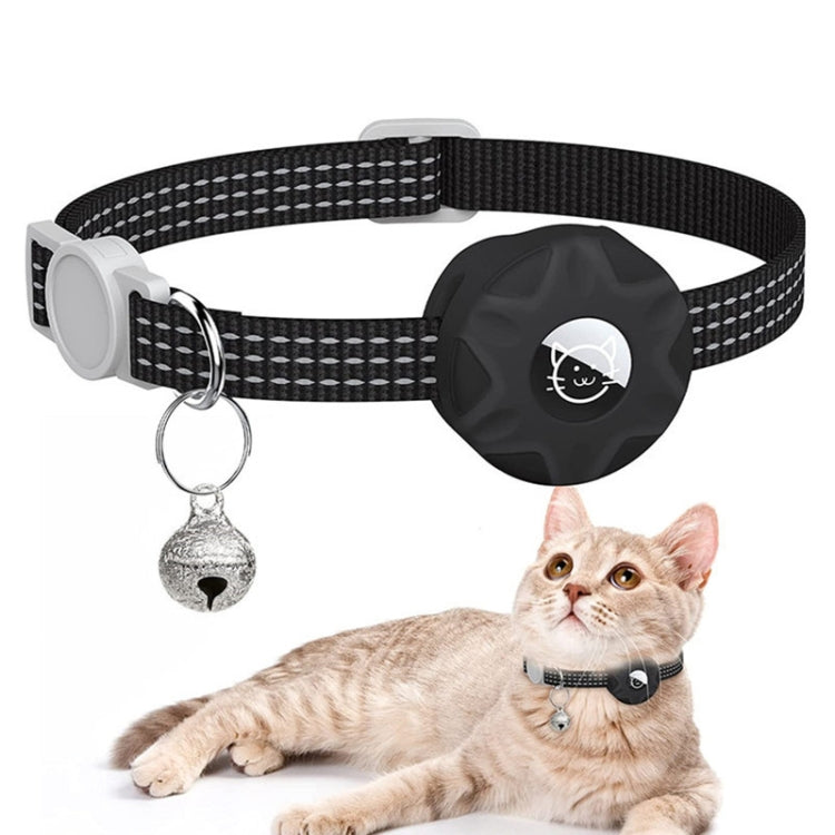 For AirTag Tracker Silicone Case Reflective Pet Cat Collar With Bell