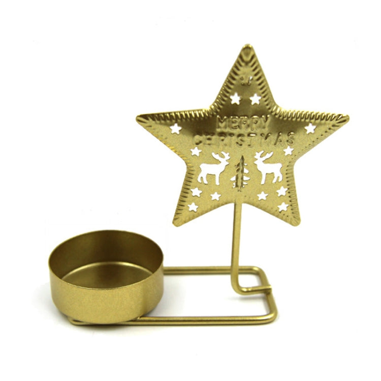 Christmas C Gold DH2303-03 Metal Retro Iron Art Candlesticks Ornament Table Candle Cup Decoration Props