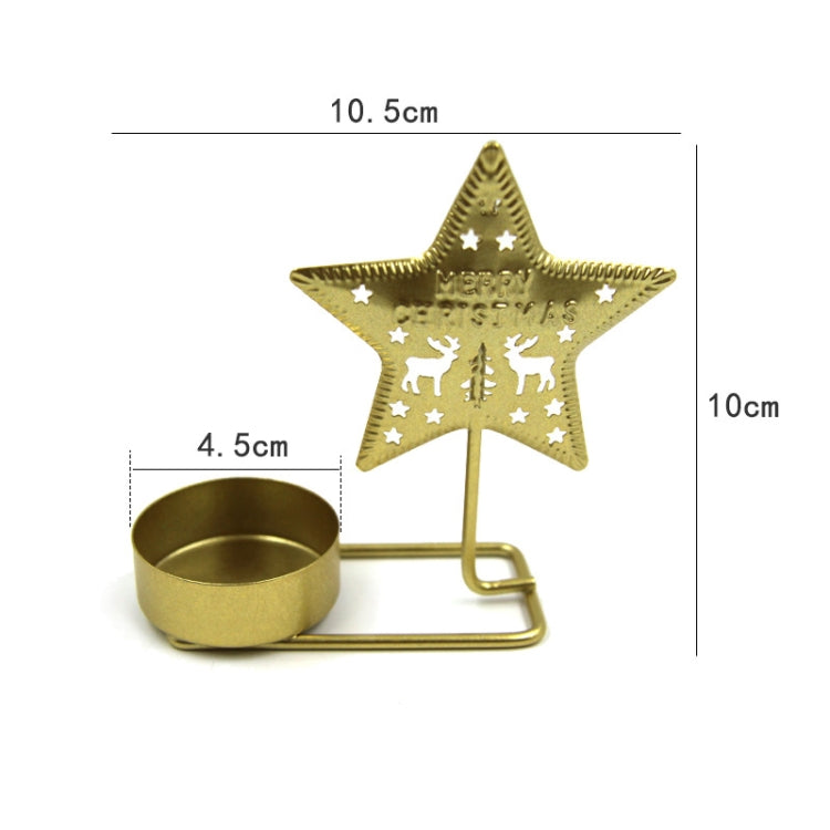 Christmas C Gold DH2303-03 Metal Retro Iron Art Candlesticks Ornament Table Candle Cup Decoration Props