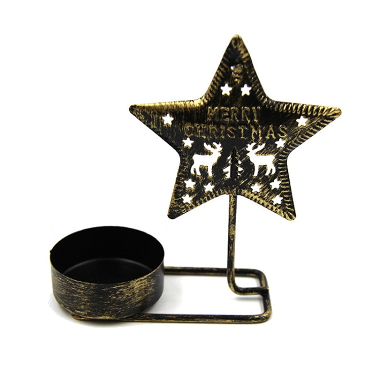 Christmas C Black Gold DH2303-03 Metal Retro Iron Art Candlesticks Ornament Table Candle Cup Decoration Props