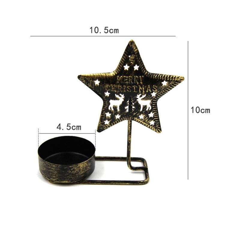 Christmas C Black Gold DH2303-03 Metal Retro Iron Art Candlesticks Ornament Table Candle Cup Decoration Props