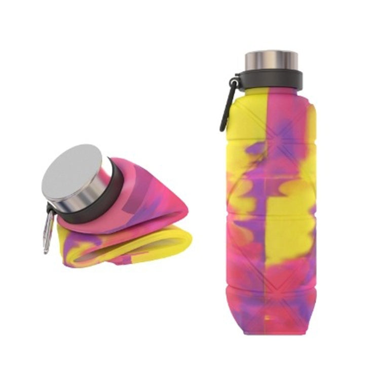 700ml Outdoor Silicone Folding Water Cup Telescopic Water Bottle Travel Drinking Cup With Carabiner