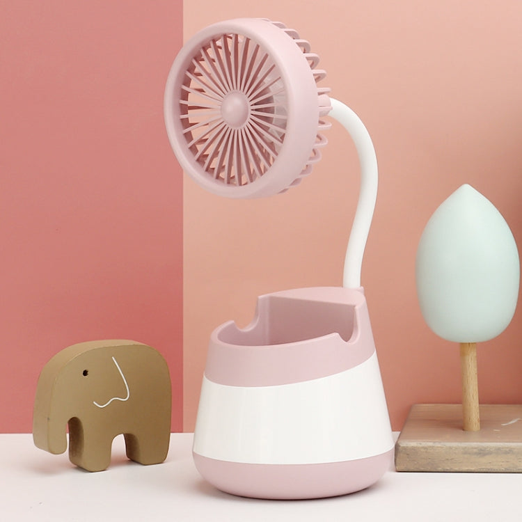 276A USB Charging Desktop Pen Holder Fan with Phone Holder Function Dormitory Portable Fan