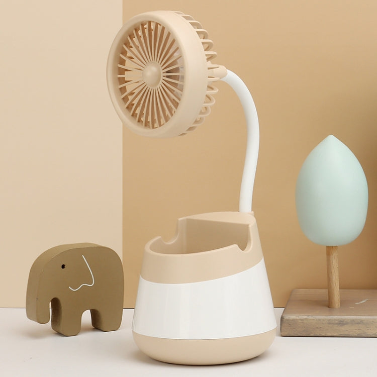 276A USB Charging Desktop Pen Holder Fan with Phone Holder Function Dormitory Portable Fan