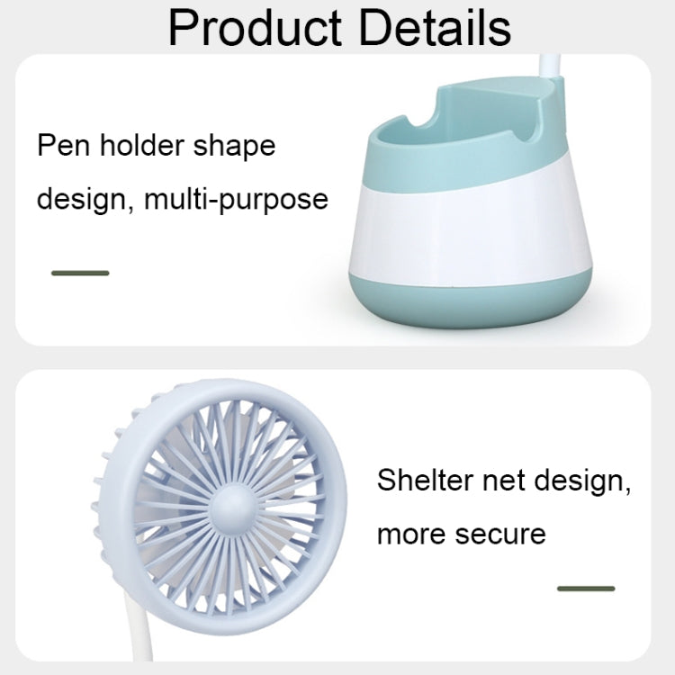 276A USB Charging Desktop Pen Holder Fan with Phone Holder Function Dormitory Portable Fan