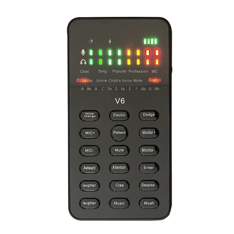 V6 12 Kinds Of Electro-Acoustic Base Tone Mobile Phone Live Sound Card