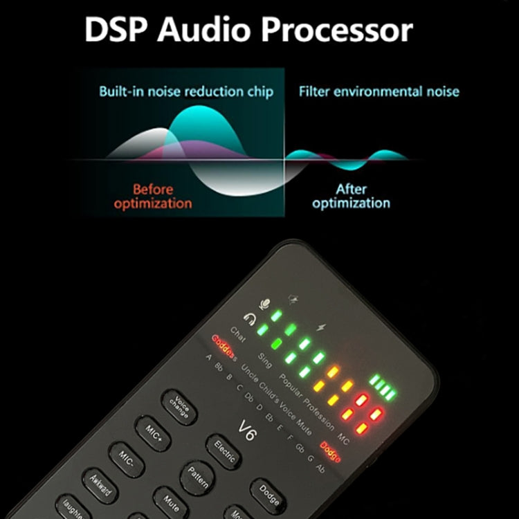 V6 12 Kinds Of Electro-Acoustic Base Tone Mobile Phone Live Sound Card