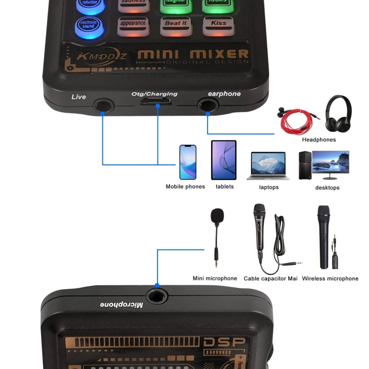 X10 Outdoor Live Singing Portable Sound Card Recording Video K Song Multi-Functional Card Set