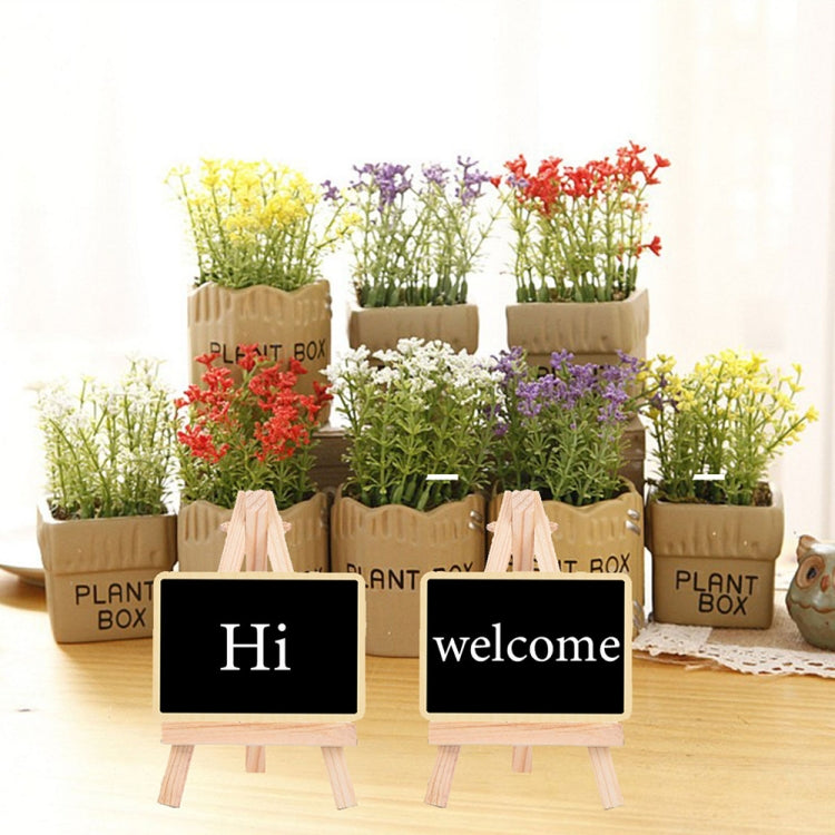 10pcs Small Party Shop Message Blackboard Ornaments Pine Tripod Decorative Message Board