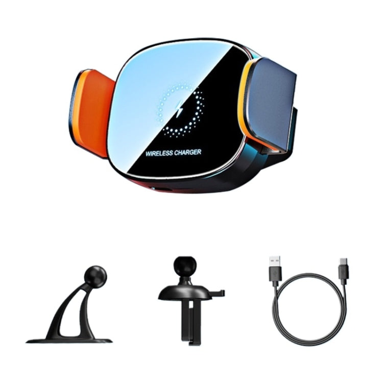 15W Wireless Fast Charging Car Wind Outlet Navigation Mobile Phone Holder, Color: