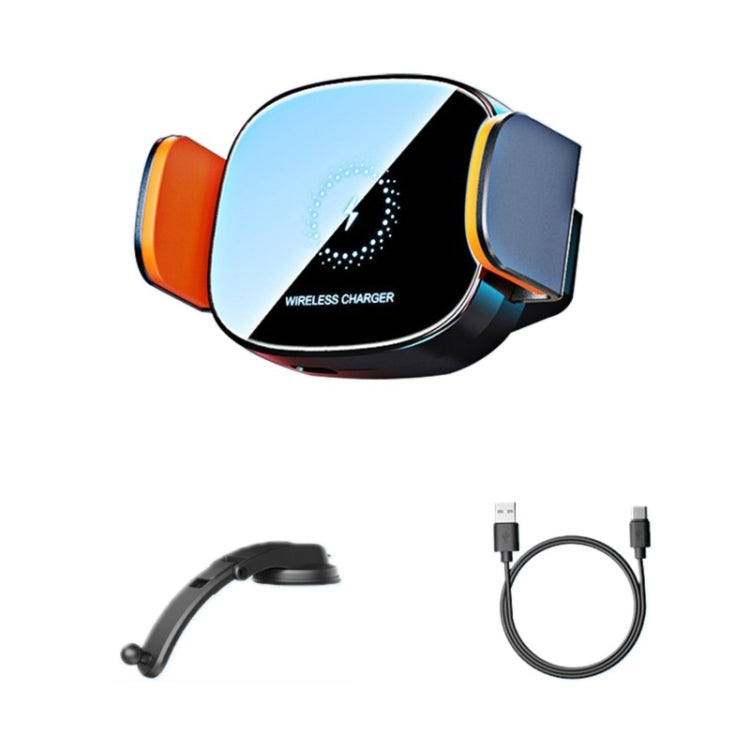 15W Wireless Fast Charging Car Wind Outlet Navigation Mobile Phone Holder, Color: