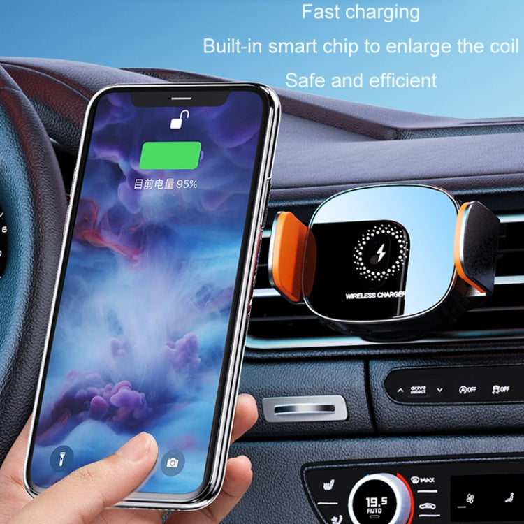 15W Wireless Fast Charging Car Wind Outlet Navigation Mobile Phone Holder, Color: