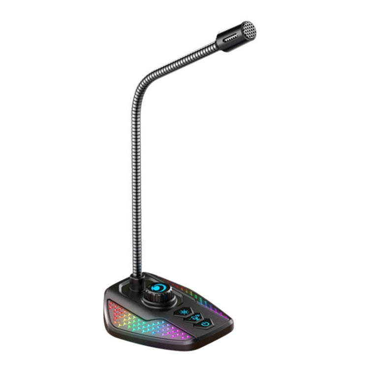 USB Gaming Microphone Built In Sound Card 5 Voice Changing Modes with RGB Lighting