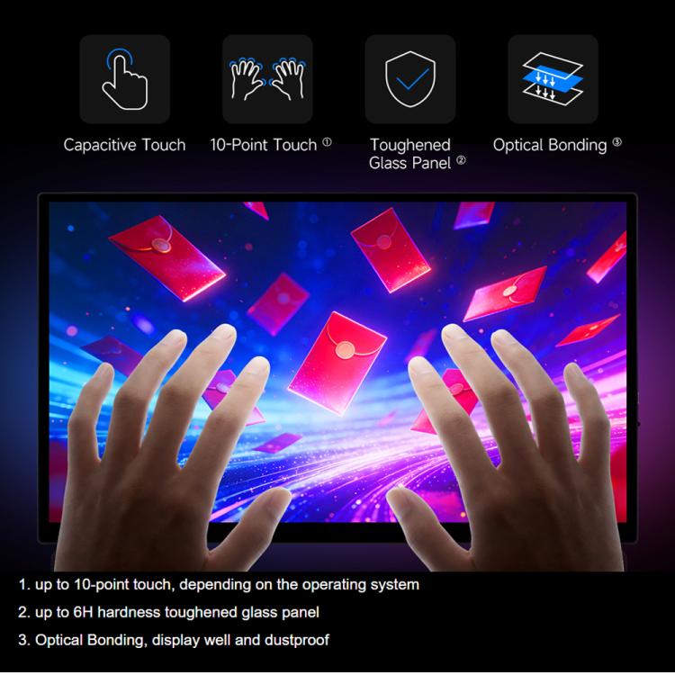 Luckfox 14-Inch 4K Portable Touchscreen Monitor With Magnetic Protective Case 3840x2160 HDR IPS Display, Full Lamination, 10-Point Capacitive Touch