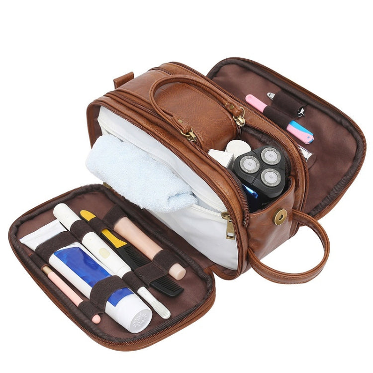 Men Travel Organizer PU Toiletry Bag Cosmetic Bag