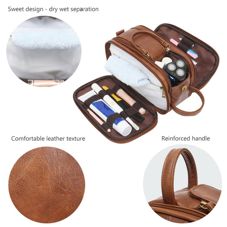 Men Travel Organizer PU Toiletry Bag Cosmetic Bag
