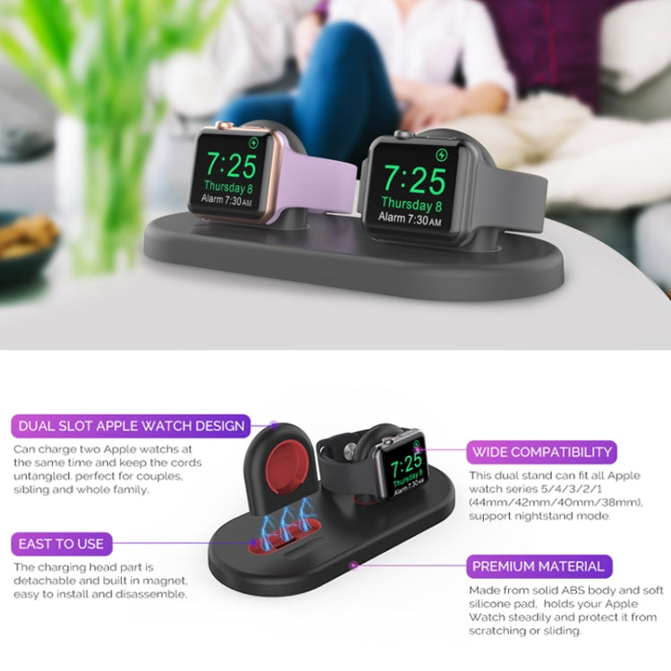 For Apple Watch / Earphone AhaStyle PT116 Universal Plastic Stand Dual Charging Storage Base