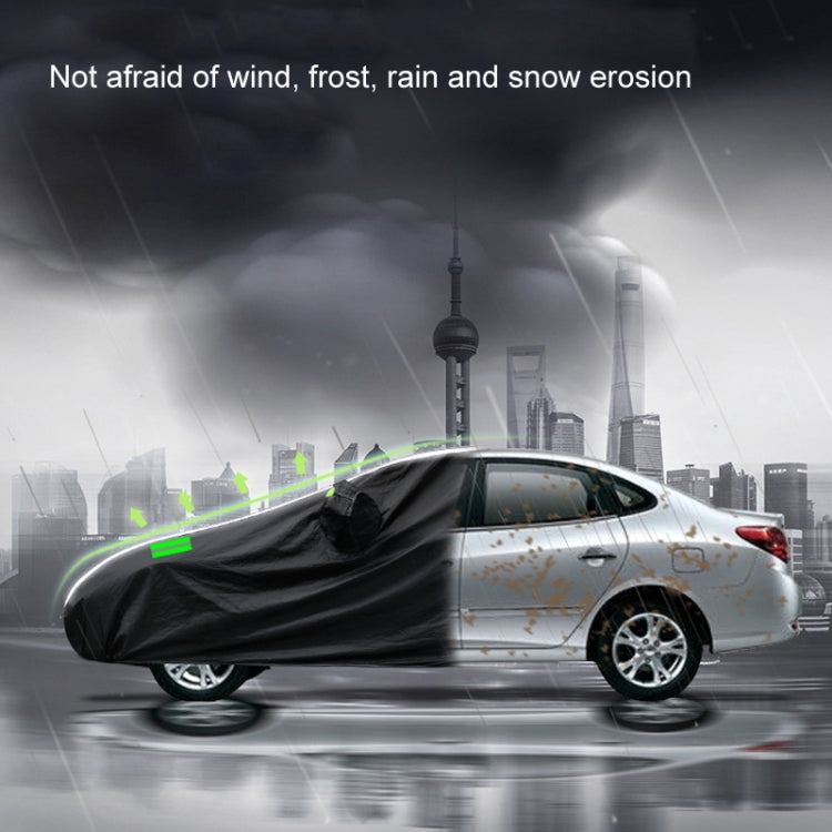 190T Silver Coated Cloth Car Rain Sun Protection Car Cover with Reflective Strip, Size: