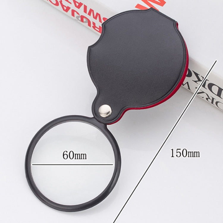 5pcs 6X 60mm Foldable Leather Case Reading Magnifier