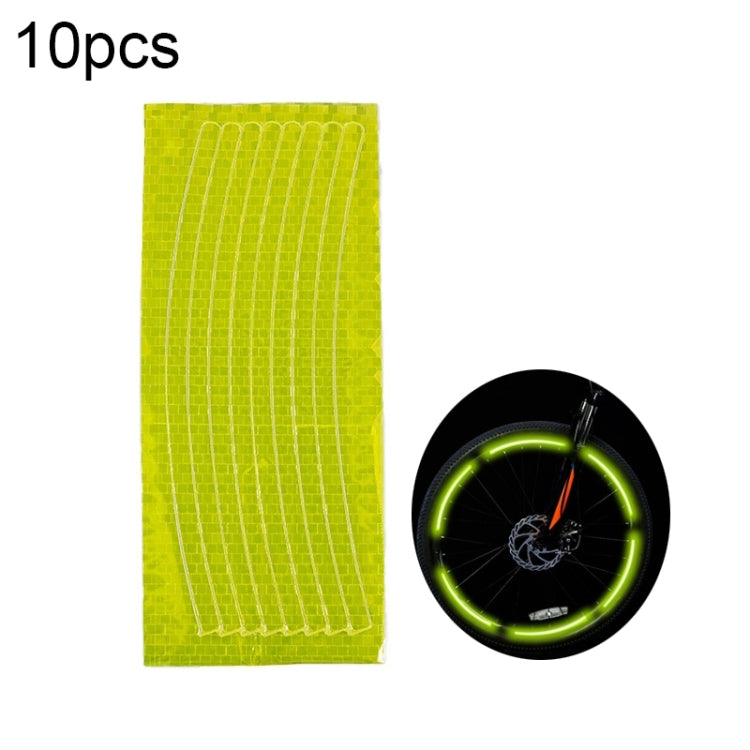 10pcs Reflective Stickers for Bicycle Rims Riding Equipment Accessories