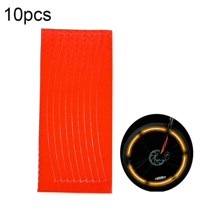 10pcs Reflective Stickers for Bicycle Rims Riding Equipment Accessories
