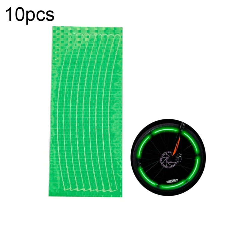 10pcs Reflective Stickers for Bicycle Rims Riding Equipment Accessories