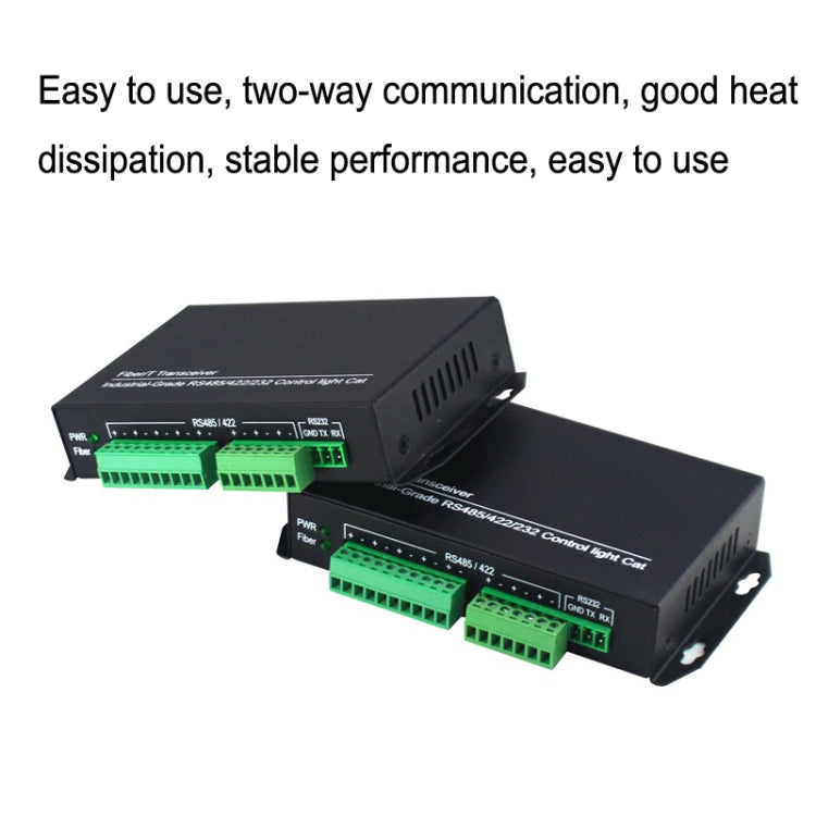 1pair YH-VD48508 SC 8-way Bidirectional Data Network Optical Transceiver Fiber Optic Transceiver(Black)