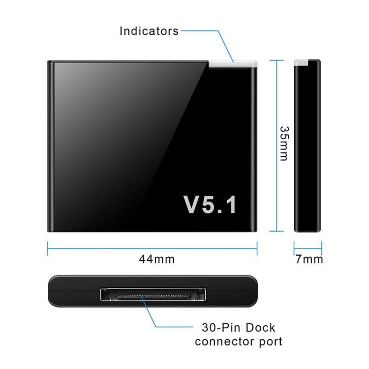 Bluetooth 5.1 30Pin Audio Receiver I-WAVE Adapter