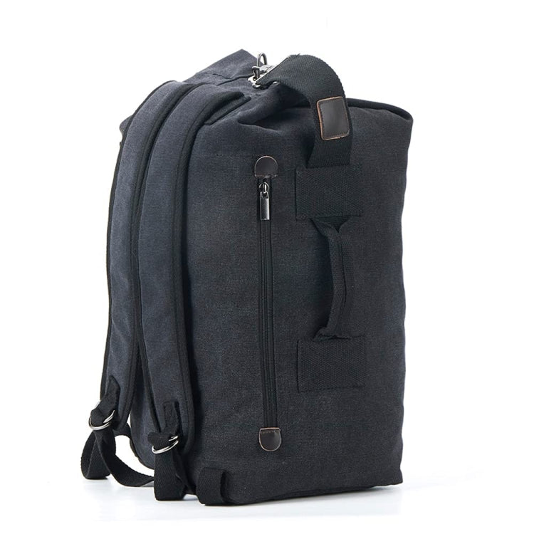Upgrade Zipper Pockets Outdoor Travel Man Canvas Double Shoulder Backpack Student Schoolbag, Specification: