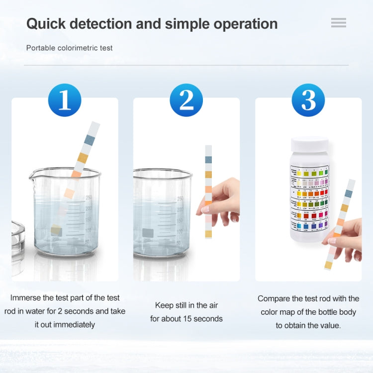 50pcs PH075 6 In 1 Residual Chlorine PH Water Quality Detector PH Test Paper
