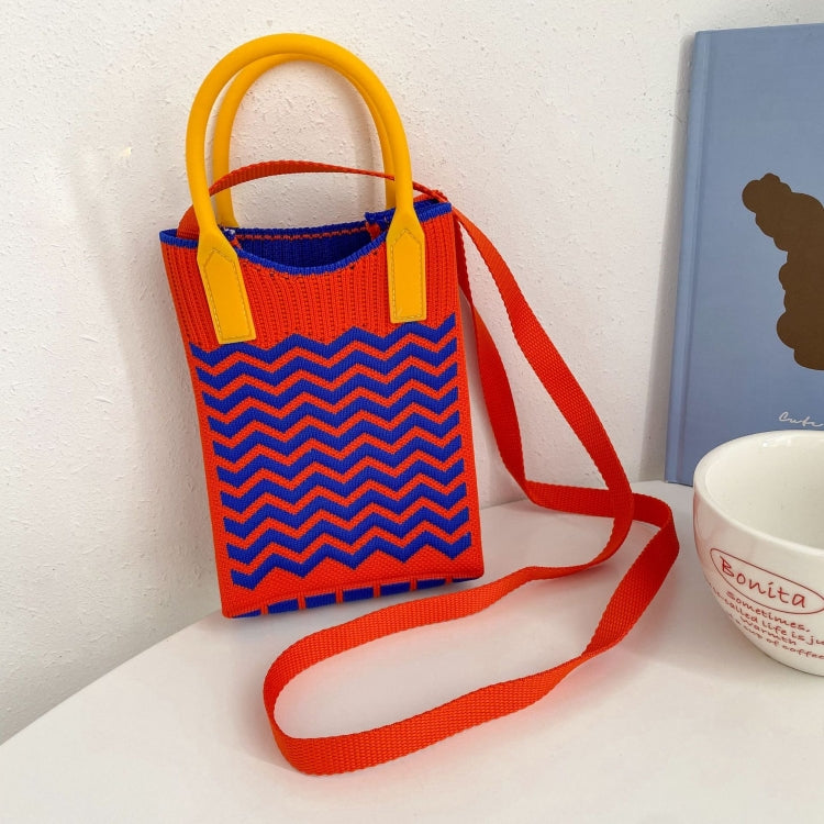 Woven Mini Single-Shoulder Phone Bag Spring Summer Cute Color Matching Handbag