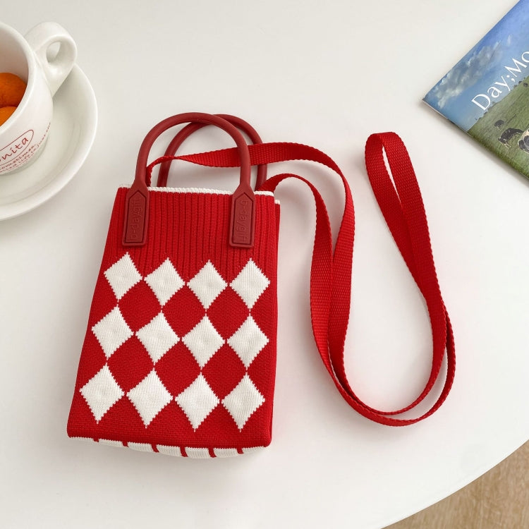 Woven Mini Single-Shoulder Phone Bag Spring Summer Cute Color Matching Handbag