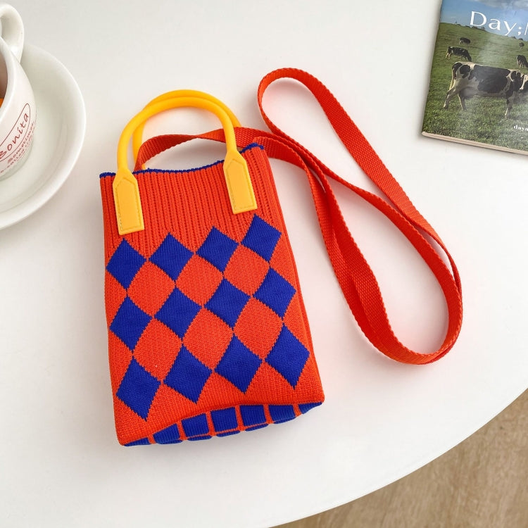 Woven Mini Single-Shoulder Phone Bag Spring Summer Cute Color Matching Handbag