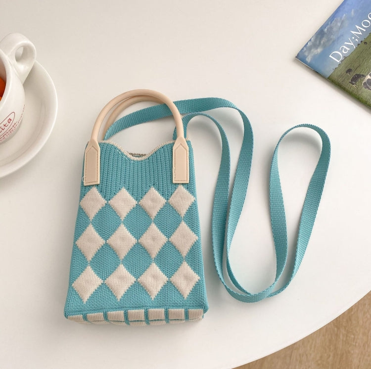 Woven Mini Single-Shoulder Phone Bag Spring Summer Cute Color Matching Handbag