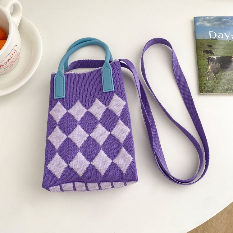 Woven Mini Single-Shoulder Phone Bag Spring Summer Cute Color Matching Handbag