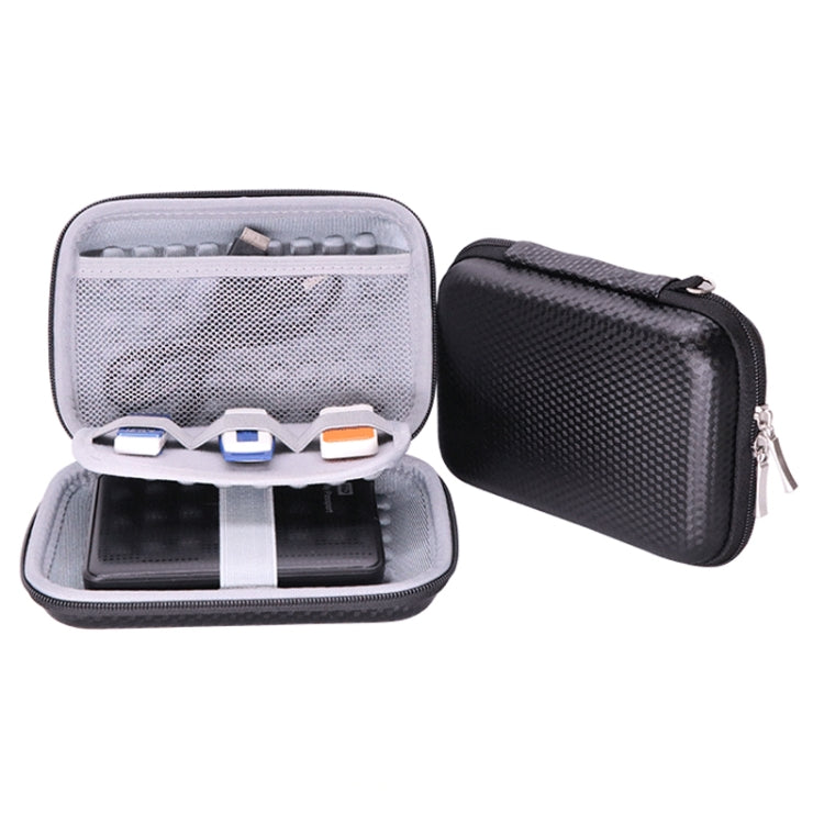 GH1716 2.5 inch EVA Hard Shell Mobile Hard Disk Storage Box Power Supply Bag(Black)