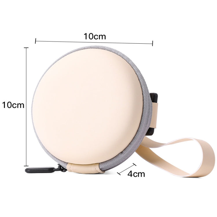 2pcs Folding Sunglasses Round Stoarge Bag Air Cushion Shape Glasses Case(Beige)