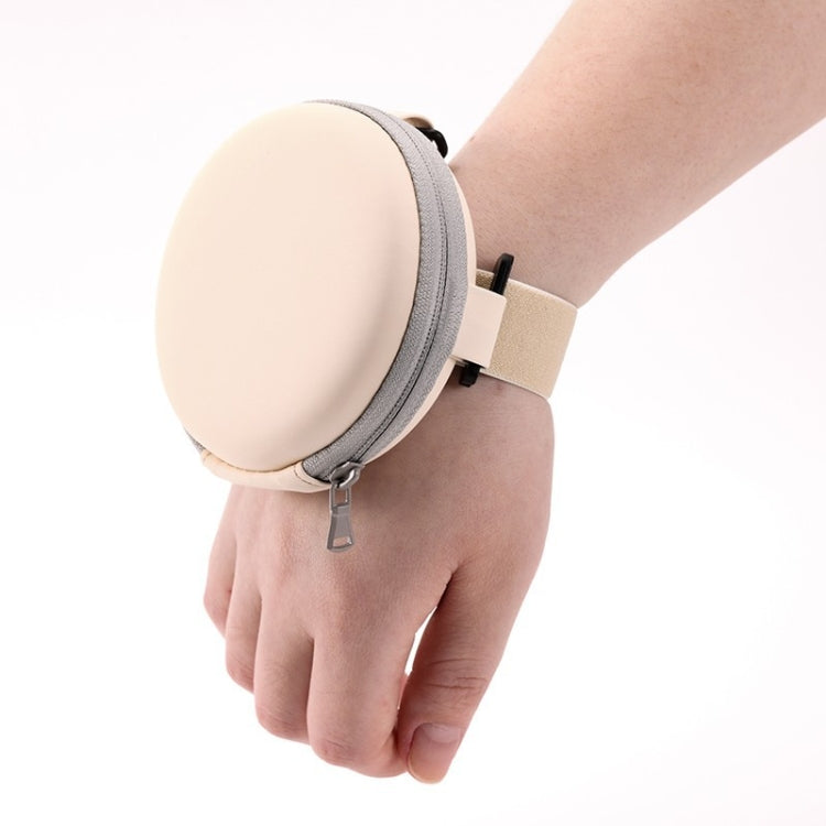 2pcs Folding Sunglasses Round Stoarge Bag Air Cushion Shape Glasses Case(Beige)