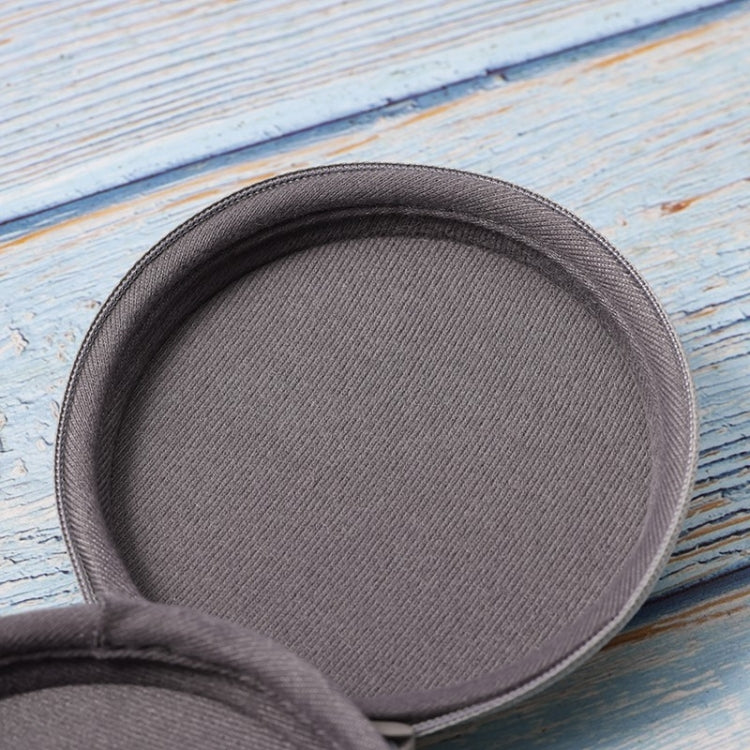 2pcs Folding Sunglasses Round Stoarge Bag Air Cushion Shape Glasses Case(Beige)