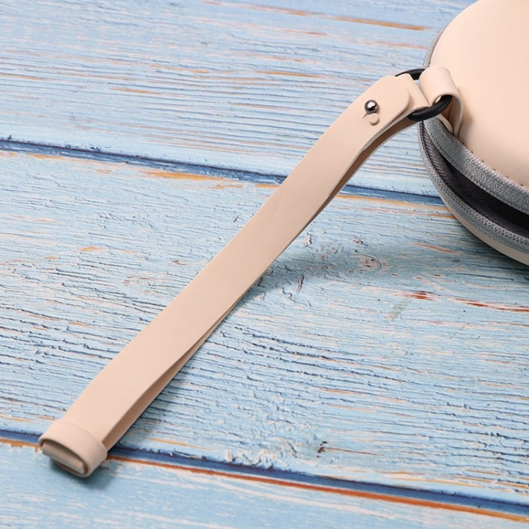 2pcs Folding Sunglasses Round Stoarge Bag Air Cushion Shape Glasses Case(Beige)
